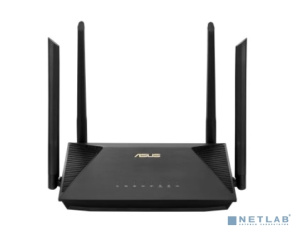 Роутер беспроводной ASUS RT-AX53U, 3 LAN, 1000 Мбит/с, 4 (802.11n), 5 (802.11ac), 6 (802.11ax), 1 x USB 2.0, 3G, 4G/LTE, IPv6 черный