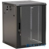 Hyperline TWB-FC-1566-GP-RAL9004 Шкаф настенный 19-дюймовый (19"), 15U, 775х600х600мм, стеклянная дверь с перфорацией по бокам, ручка с замком, с возм