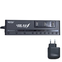 HUB GR-380UAB Ginzzu USB 3.0 10 port + adapter