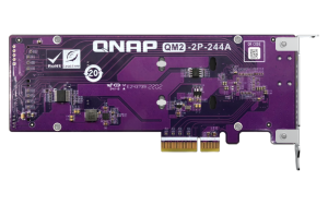 Карта расширения QNAP Плата расширения/ QM2-2P-244A 2 x M.2 22110 or 2280 PCIe (Gen2 x 4) NVMe SSD slots expansion card, Low-profile bracket pre-loaded, Low-profile