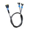 Кабель Amphenol RMC38-0824, Slimline SAS x8 74P -TO- 2x MCIO x4 38P , 85 Ohm, L:80cm