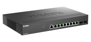Коммутатор D-Link Управляемый L2 коммутатор, 8x2.5GBase-T, 2x10GBase-X SFP+, защита от статического электричества до 6 кВ, CLI, консольный порт RJ-45