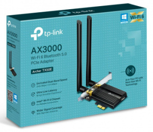 Сетевой адаптер Wi-Fi + Bluetooth TP-Link Archer TX50E AX3000 PCI Express (ант.внеш.несъем.) 2ант.