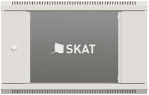 Шкаф коммутационный Бастион SKAT TB-6W660GF-G (4418) настенный 6U 600x600мм пер.дв.стекл металл направл.под винты 60кг серый 500мм 18.8кг 220град. 370