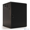 Hyperline TWB-0945-SR-RAL9004 шкаф настенный 19-дюймовый (19"), 9U, 500x600x450 мм, металлическая передняя дверь с замком, две боковые панели, цвет че
