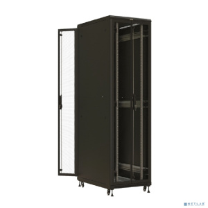 Шкаф серверный Hyperline TTBR-4281-DD-RAL9004 напольный, перфорированная двустворчатая передняя дверь, 42U, 800x2055x1000 мм