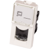 Вставка Mosaic 22.5x45, RJ-45 UTP, кат.6, со шторкой и увеличенным окном маркировки, белая Вставка Mosaic 22.5x45, RJ-45 UTP, кат.6, со шторкой и увеличенным окном маркировки, белая