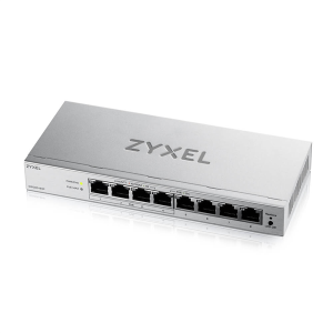 Коммутатор Web Smart L2 коммутатор Zyxel GS1200-8HPv3, 8xGE (4xPoE+), бюджет PoE 68 Вт, настольный, бесшумный