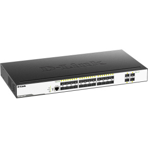 Коммутатор D-LINK Коммутатор/ Managed L2 Switch 24x1000Base-X SFP, 4x10GBase-X SFP+, CLI, RJ45 Console, RPS, Dying Gasp