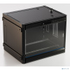 Hyperline TWB-FC-1266-GP-RAL9004 Шкаф настенный 19-дюймовый (19"), 12U, 650x600x600 мм, стеклянная дверь с перфорацией по бокам, ручка с замком, с воз