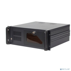 Procase EB445-B-0 Корпус 4U Rack server case, черный, дверца, без блока питания, глубина 450мм, MB 12"x9.6"