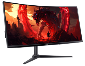 34'' ACER Nitro XZ342CUV3bmiiphx,ZeroFrame,Curved 1500R Black,21:9,VA,3440x1440,1ms,400cd,180Hz,2xHDMI(2.0)+1xDP(1.4)+SPK+Audio out,Speakers 2Wx2,sync