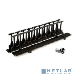 Hyperline CMF-1U-FPL106-MCOV-RAL9005 Кабельный организатор с крышкой, глубина 106 мм, 19", 1U