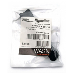 Аксессуары Hyperline Hyperline WASN-310-BK-10 Хомут для кабеля, липучка с мягкой застежкой, 310x14 мм, черный (10 шт.)