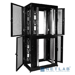 ЦМО Шкаф серверный ПРОФ напольный колокейшн 40U (600x1000) 2 секции, дверь перфор. 2 шт., черный, в сборе (ШТК-СП-К-2-40.6.10-44АА-9005)