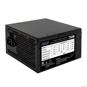 HIPER Блок питания MULTI HPB-750 (ATX 2.31, 750W, Active PFC, 80Plus BRONZE, 120mm fan, Black) BOX