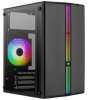 Корпус MINITOWER Micro-ATX,Mini-ITX W/PSU 3х12cm fan RGB(1 предустановлен) черный с окном EVO Mini-G-BK-v1 4711099472352 AEROCOOL
