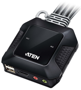 КВМ переключатель ATEN 2-Port USB 4K HDMI Cable KVM Switch