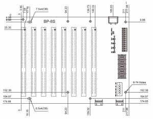Промышленная кроссплата BP-8S-RS, пассивная шина, 8 слотов