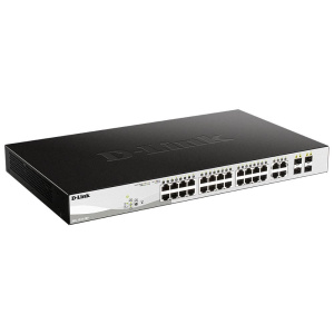 Коммутатор D-Link DGS-1210-28P/FL2A Управляемый L2 PoE-коммутатор, 24x1000Base-T PoE, 4xCombo 1000Base-T/SFP, PoE-бюджет 193 Вт, защита от статическог