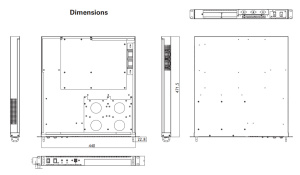 Промышленный компьютерный корпус AX61135TM-RC, 1U, 12" x 9.6"стандартная ATX MB, внутренний 2 x 3.5" HDD или внутренний 2 x 2.5" HDD, 2 x USB 2.0, 1 x