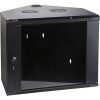 Шкаф Шкаф настенный угловой, 6U 600x600, стеклянная дверь, черный