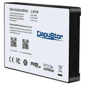 Твердотельный накопитель SSD DapuStor NVMe H3200, GEN3, U.2, 1.92T