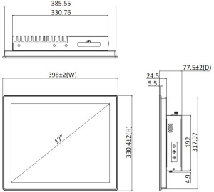 Панельный безвентиляторный компьютер GOT317B-ADL-TRD