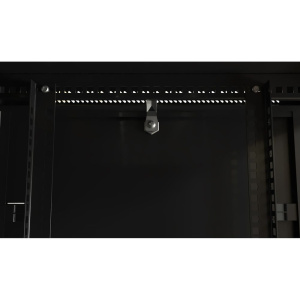 Шкаф Hyperline TWB-0966-SR-RAL9004 настенный 9U 500x600х600мм, металлическая передняя дверь с замком, две боковые панели, цвет черный (RAL 9004) (раз
