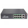 Коммутатор Just JT-H1108PGL Неуправляемый 10 портовый PoE в металлическом корпусе