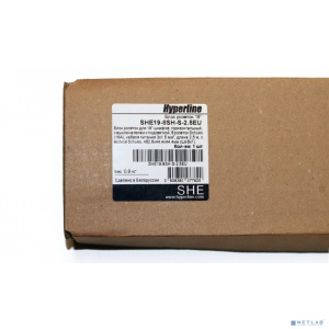 Hyperline SHE19-8SH-S-2.5EU Блок розеток для 19" шкафов, горизонтальный, с выключателем с подсветкой, 8 розеток Schuko (16A), 250В, кабель питания 3х1