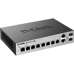 Коммутатор D-LINK Коммутатор/ DGS-1100-10/ME Managed L2 Metro Ethernet Switch 8х1000Base-T, 2хCombo 1000Base-T/SFP, Surge 6KV, CLI