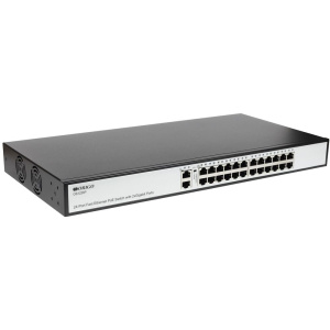 Коммутатор ORIGO Коммутатор/ Неуправляемый PoE-коммутатор, 24x100Base-TX PoE, 2x1000Base-T, PoE-бюджет 285 Вт, PoE до 250 м, комплект для установки в 19" стойку