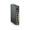 Коммутатор Промышленный PoE+ коммутатор Zyxel RGS100-5P, 4xGE PoE+, 1xSFP, крепление на стену/DIN-рейку, IP30, два источника питания DC, бюджет PoE 12