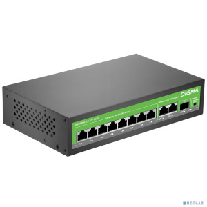 Digma DSP208G-2G-1S-T120 Коммутатор (L2) 10х1Гбит/с 1SFP 8PoE 8PoE+ 120W неуправляемый