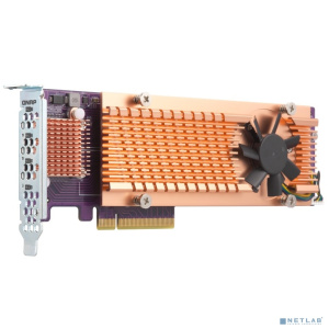 Плата расширения/ QNAP QM2-4P-384 Quad M.2 PCIe NVMe SSD expansion card; supports up to four M.2 2280 formfactor M.2 PCIe (Gen3 x4) SSDs; PCIe Gen3 x8