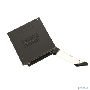 Hyperline TWB-0945-GP-RAL9004 Шкаф настенный 19-дюймовый (19"), 9U, 500x 600х 450мм, стеклянная дверь с перфорацией по бокам, ручка с замком, цвет чер