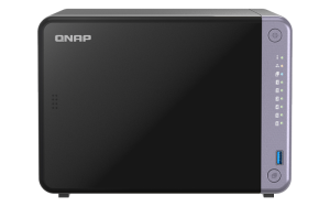 система хранения данных QNAP SMB QC 2GhzCPU/4Gb/upto 6HDD, up to 22 with TL-D1600S/SATA(3,5" 2,5")/ 2xUSB3.2/1xHDMI/1xExp.slot/2x2,5Gb 2x10Gb(SFP+)/iS