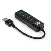 Exegate EX296925RUS USB-Хаб (концентратор) 4-в-1 ExeGate DUB-4TP (кабель-адаптер USB3.0 --> 4xUSB3.0, Plug&Play, черный)