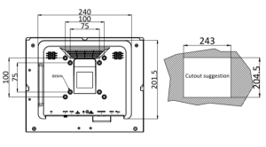 Панельный безвентиляторный компьютер AFL3-12A-BT-J1/PC/2G, дисплей 12.1", яркость дисплея - 350 кд/м2, 1024 x 768, XGA, процессор Intel Celeron J1900
