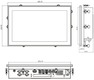 Панельный компьютер iEi PPC2-CW15-ADL-P/8G с активной системой охлаждения. Дисплей 15,6" с антибликовым и анти-УФ покрытием, проекционно-ёмкостный сен
