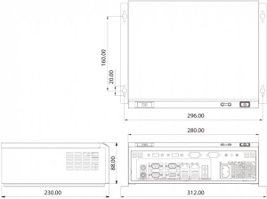 Корпус для промышленного компьютера, mITX, отсек для 3,5" HDD, БП 270Вт