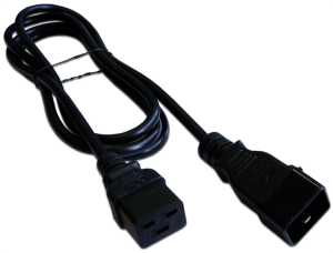 Шнур питания C19-C20, 3х1.5, 220В, 16А, черный, 2 метра