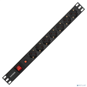 Exegate EX280837RUS Блок розеток ExeGate ServerPro PDU-19H702 Al-7S-C14-SW-O, 19",1U,алюм, 7Sch, С14, защита от перегр