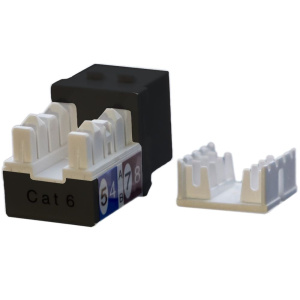 Вставка Hyperline KJ9-8P8C-C6-90-BK Keystone Jack RJ-45 (8P8C), категория 6, черная