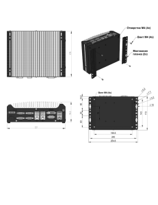 Российский промышленный встраиваемый компьютер FRONT Compact 510.102, на базе процессора Intel Core i5-6500TE / RAM 4 Гб DDR4 / SSD 64 Гб / LAN 3 x 10