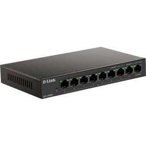 Коммутатор D-LINK Коммутатор/ DES-1009MP Unmanaged Switch 8x100Base-TX PoE, Surge 6KV, PoE Budget 117W, metal case