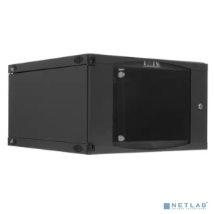 Шкаф настенный 19, 6U TWT TWT-CBWNG-6U-6x6-BK 550x600, стеклянная дверь, черный
