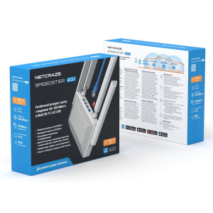 Маршрутизатор (Keenetic) Netcraze Speedster 4G+ (NC-2911) Гигабитный интернет-центр с модемом 4G+, Mesh Wi-Fi 5 AC1200 и 4-портовым Smart-коммутаторо