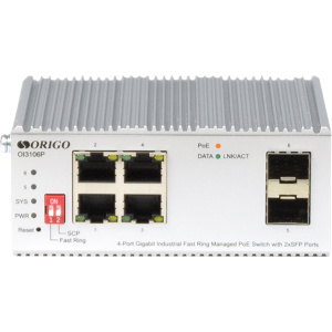 ORIGO OI3106P/60W/A1A Промышленный управляемый L2 PoE-коммутатор 4x1000Base-T PoE+, 2x1000Base-X SFP, PoE-бюджет 60 Вт ORIGO OI3106P/60W/A1A Промышленный управляемый L2 PoE-коммутатор 4x1000Base-T PoE+, 2x1000Base-X SFP, PoE-бюджет 60 Вт
